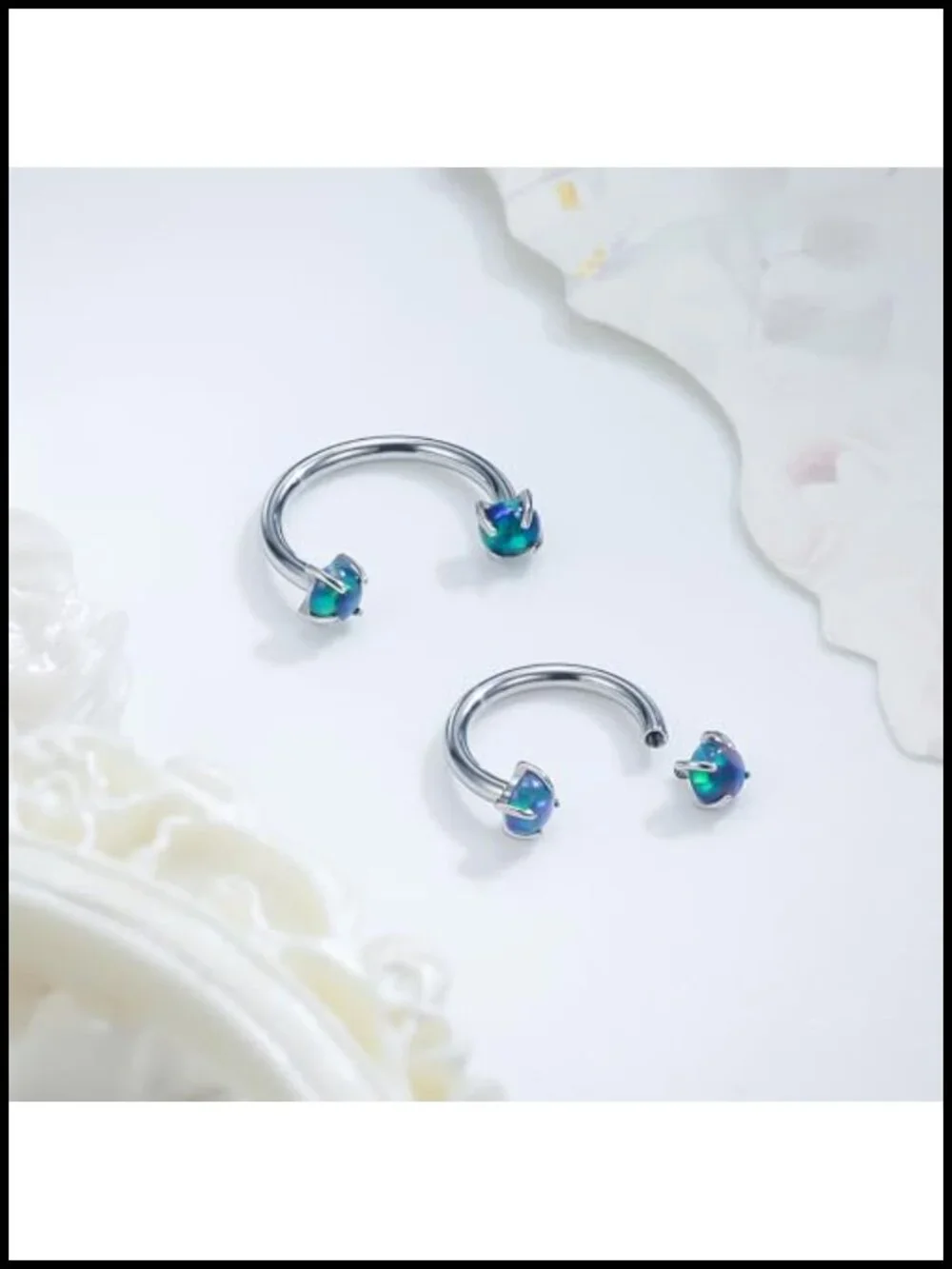 ASTM F136 Titanium Horseshoe Nose Ring 16G Internally Threaded Septum Piercing